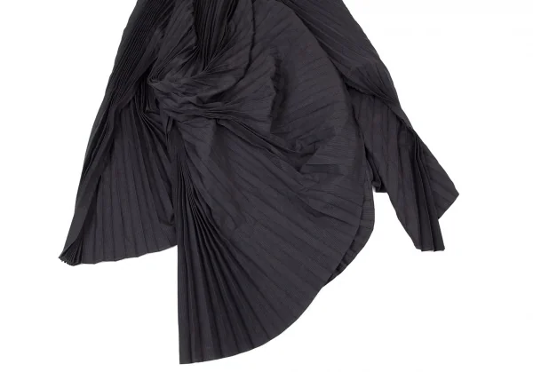 ジュンヤワタナベ コムデギャルソンJUNYA WATANABE COMME des GARCONSピンストライプアコーディオンプリーツポンチョ チャコールM K-100444_006