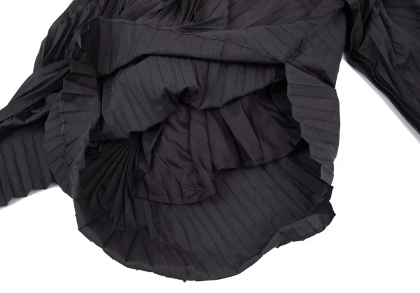 ジュンヤワタナベ コムデギャルソンJUNYA WATANABE COMME des GARCONSピンストライプアコーディオンプリーツポンチョ チャコールM K-100444_010