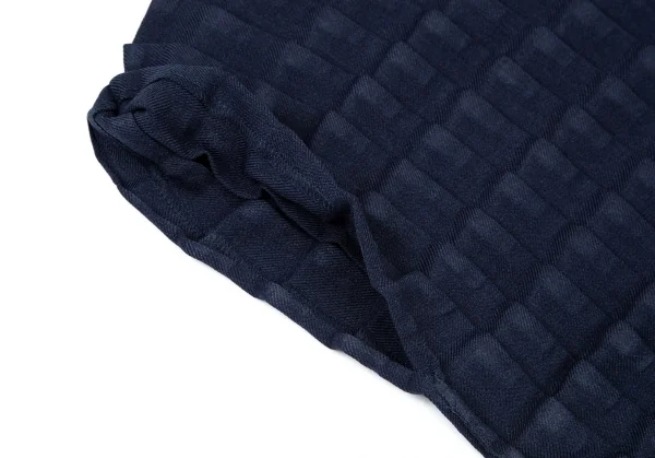 イッセイミヤケ ミーISSEY MIYAKE me 立体プリーツフレンチスリーブワンピース 紺F K-100459_005