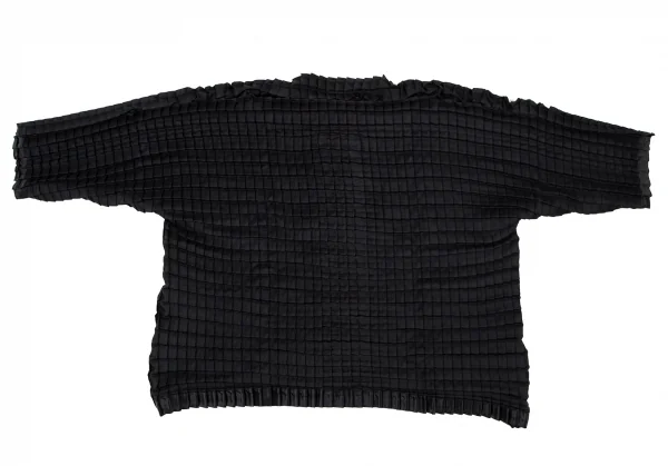 イッセイミヤケ ミーISSEY MIYAKE me 立体プリーツドルマンカーディガン 黒F K-100460_010
