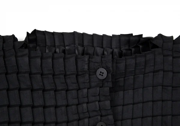 イッセイミヤケ ミーISSEY MIYAKE me 立体プリーツドルマンカーディガン 黒F K-100460_003