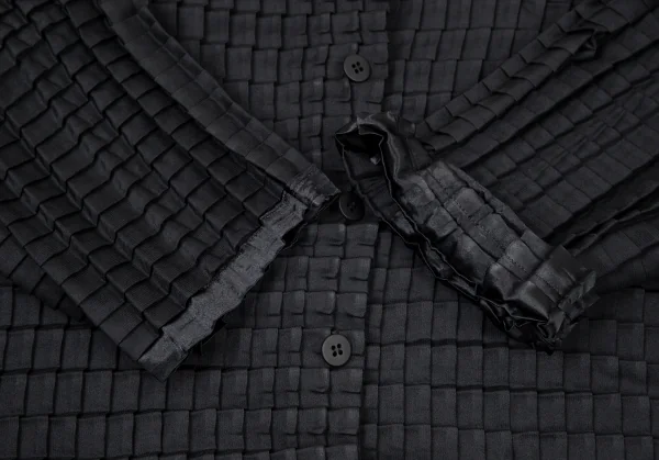 イッセイミヤケ ミーISSEY MIYAKE me 立体プリーツドルマンカーディガン 黒F K-100460_006