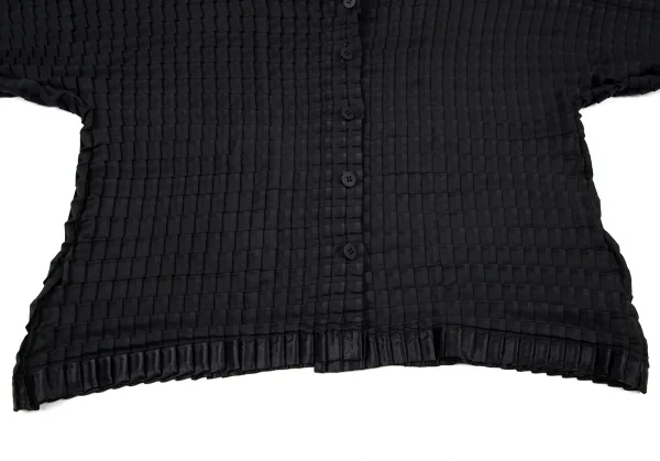 イッセイミヤケ ミーISSEY MIYAKE me 立体プリーツドルマンカーディガン 黒F K-100460_007