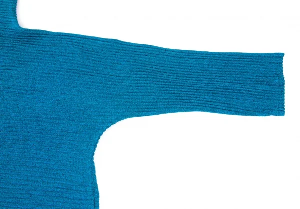 イッセイミヤケ ミーISSEY MIYAKE me 横プリーツハイネックビッグシルエットカーディガン 青F K-100462_006