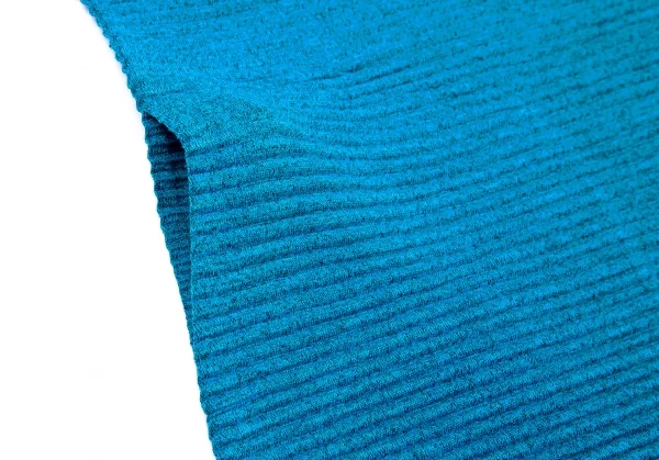 イッセイミヤケ ミーISSEY MIYAKE me 横プリーツハイネックビッグシルエットカーディガン 青F K-100462_009