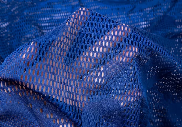 イッセイミヤケ ミーISSEY MIYAKE me A-POC INSIDE カッティングドットメッシュドルマン半袖トップス 青F K-100464_010