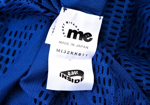 イッセイミヤケ ミーISSEY MIYAKE me A-POC INSIDE カッティングドットメッシュドルマン半袖トップス 青F K-100464_013