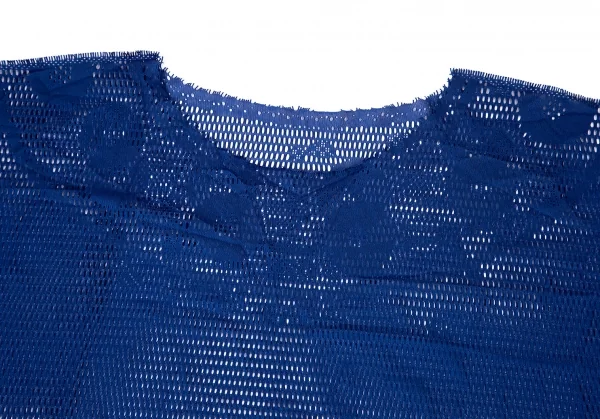 イッセイミヤケ ミーISSEY MIYAKE me A-POC INSIDE カッティングドットメッシュドルマン半袖トップス 青F K-100464_003