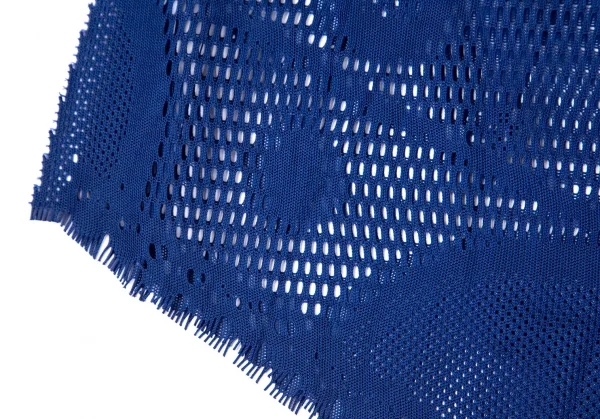 イッセイミヤケ ミーISSEY MIYAKE me A-POC INSIDE カッティングドットメッシュドルマン半袖トップス 青F K-100464_006