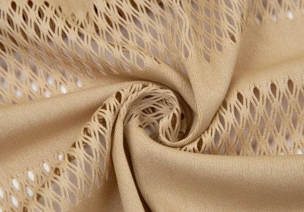 プリーツプリーズPLEATS PLEASE A-POC INSIDE カッティングボーダーメッシュボレロ ベージュF K-100477_010