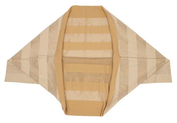 プリーツプリーズPLEATS PLEASE A-POC INSIDE カッティングボーダーメッシュボレロ ベージュF K-100477_002
