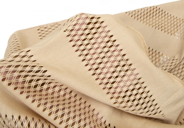 プリーツプリーズPLEATS PLEASE A-POC INSIDE カッティングボーダーメッシュボレロ ベージュF K-100477_009