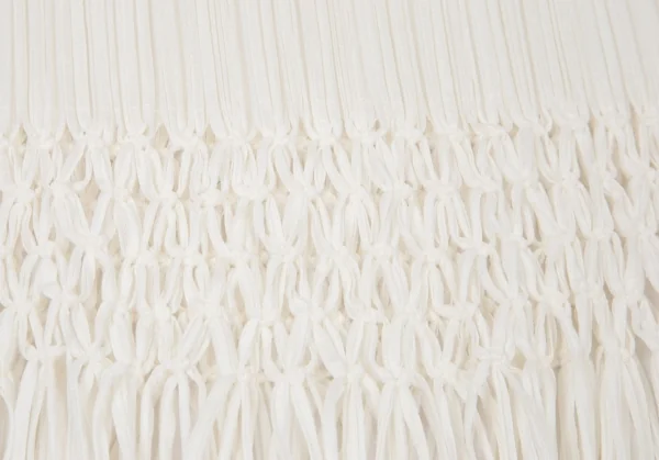 プリーツプリーズPLEATS PLEASE プリーツ裾フリンジ編み込みタンクトップ 白4 K-100486_007