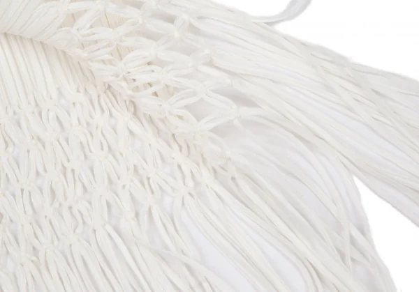 プリーツプリーズPLEATS PLEASE プリーツ裾フリンジ編み込みタンクトップ 白4 K-100486_009