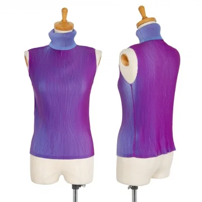 プリーツプリーズPLEATS PLEASE プリーツグラデーションタートルネックタンクトップ