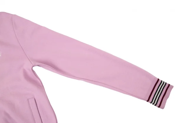 バーバリー ブラックレーベルBURBERRY BLACK LABEL コットン胸ロゴ刺繍ラインスウェットジップアップブルゾン パープル2 K-100514_007