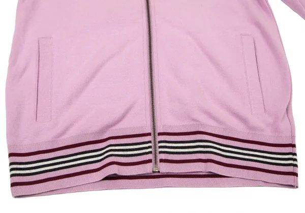 バーバリー ブラックレーベルBURBERRY BLACK LABEL コットン胸ロゴ刺繍ラインスウェットジップアップブルゾン パープル2 K-100514_009