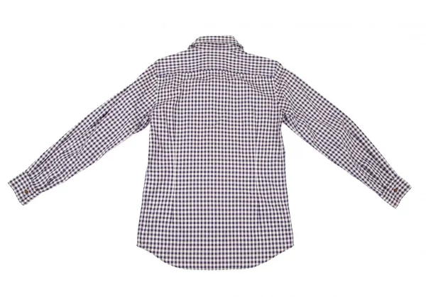 ヴィヴィアンウエストウッドマンVivienne Westwood MAN ギンガムチェック高襟シャツ オフ青46 K-100541_012