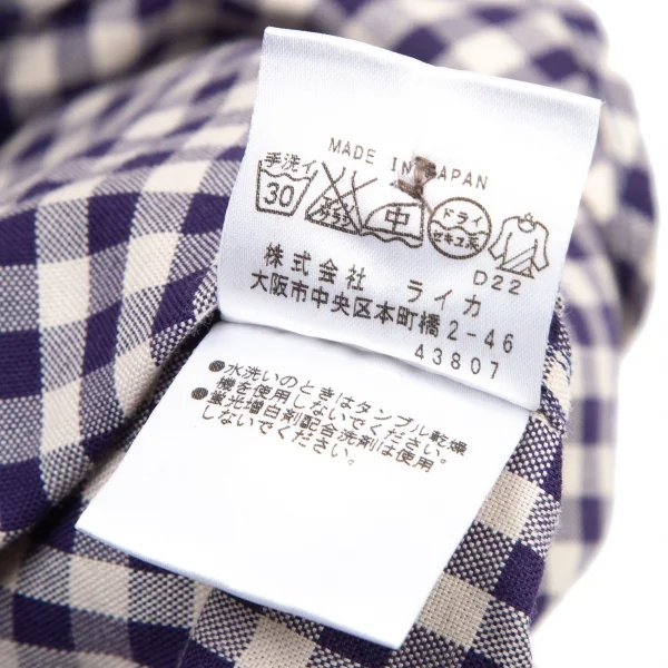 ヴィヴィアンウエストウッドマンVivienne Westwood MAN ギンガムチェック高襟シャツ オフ青46 K-100541_014