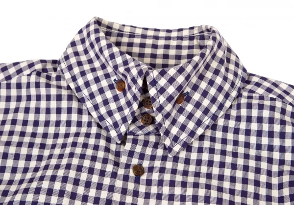 ヴィヴィアンウエストウッドマンVivienne Westwood MAN ギンガムチェック高襟シャツ オフ青46 K-100541_002