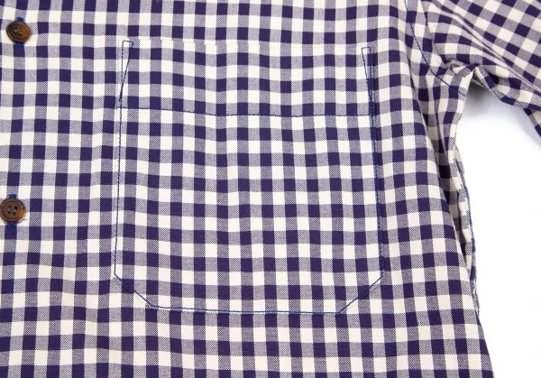 ヴィヴィアンウエストウッドマンVivienne Westwood MAN ギンガムチェック高襟シャツ オフ青46 K-100541_005