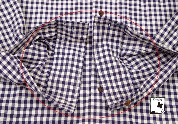 ヴィヴィアンウエストウッドマンVivienne Westwood MAN ギンガムチェック高襟シャツ オフ青46 K-100541_008