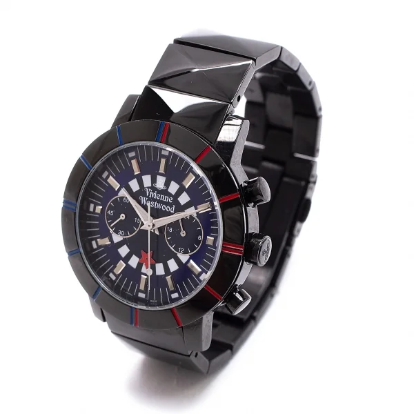 ヴィヴィアンウエストウッドVivienne Westwood VW-2350 ピラミッドバンドクロノグラフウォッチ 黒 K-100550_001