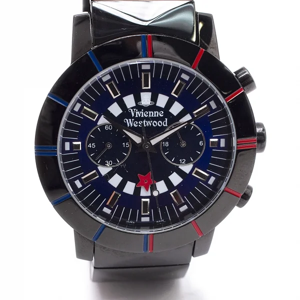 ヴィヴィアンウエストウッドVivienne Westwood VW-2350 ピラミッドバンドクロノグラフウォッチ 黒 K-100550_002