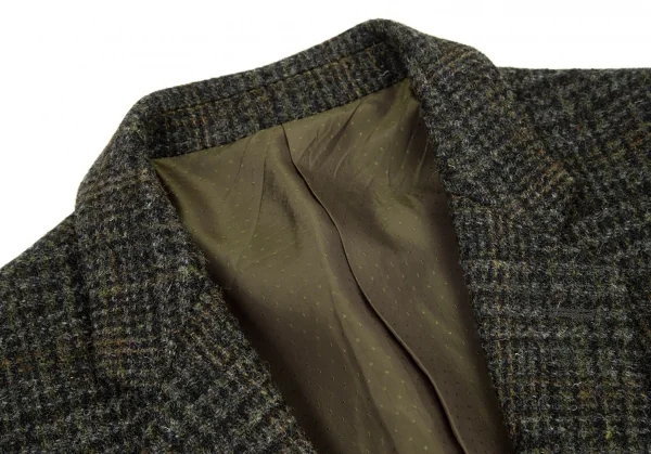 ミスターオリーブR.OLIVE ハリスツイード2Bテーラードジャケット 緑茶黒他M K-100553_003