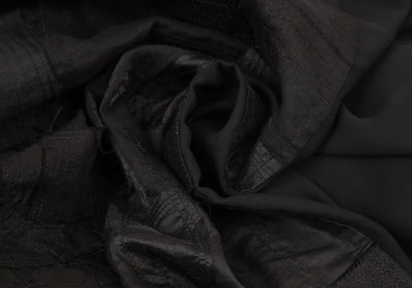 ジュンヤワタナベ コムデギャルソンJUNYA WATANABE COMME des GARCONS パッチワークレイヤードラップスカート 黒S K-100567_014