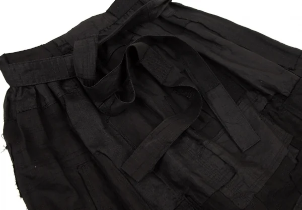 ジュンヤワタナベ コムデギャルソンJUNYA WATANABE COMME des GARCONS パッチワークレイヤードラップスカート 黒S K-100567_003