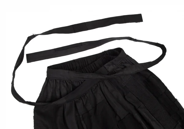 ジュンヤワタナベ コムデギャルソンJUNYA WATANABE COMME des GARCONS パッチワークレイヤードラップスカート 黒S K-100567_008