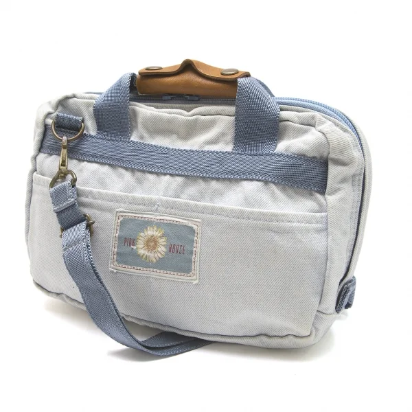 ピンクハウスPINK HOUSE フラワーパッチデニムショルダーバッグ 淡インディゴ K-100583_001