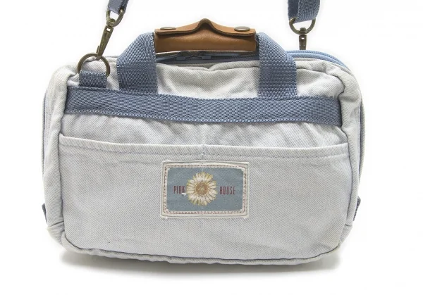 ピンクハウスPINK HOUSE フラワーパッチデニムショルダーバッグ 淡インディゴ K-100583_002