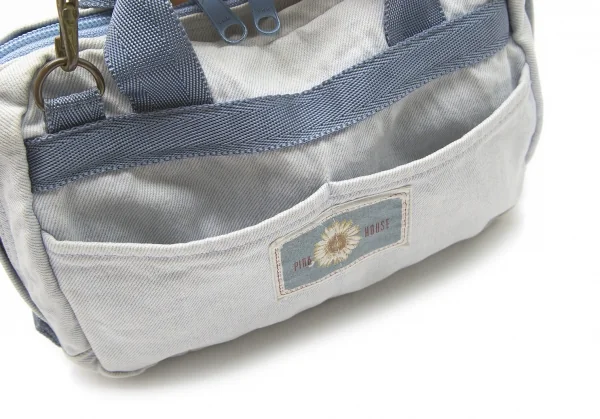 ピンクハウスPINK HOUSE フラワーパッチデニムショルダーバッグ 淡インディゴ K-100583_003