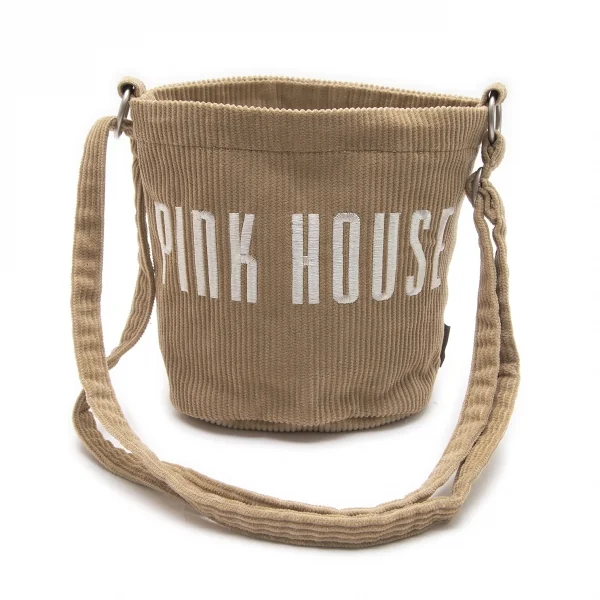 ピンクハウスPINK HOUSE ロゴ刺繍コーデュロイショルダーバッグ ベージュ K-100584_001