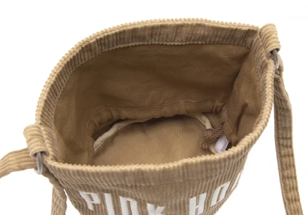 ピンクハウスPINK HOUSE ロゴ刺繍コーデュロイショルダーバッグ ベージュ K-100584_012