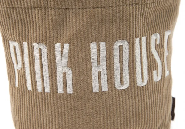ピンクハウスPINK HOUSE ロゴ刺繍コーデュロイショルダーバッグ ベージュ K-100584_003