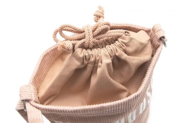 ピンクハウスPINK HOUSE ロゴ刺繍コーデュロイショルダーバッグ ピンクベージュ K-100585_010