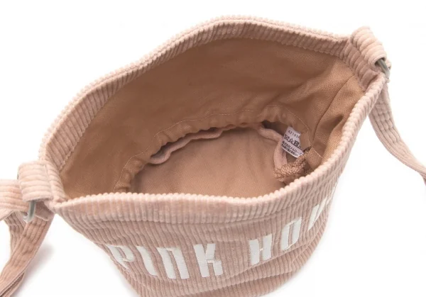 ピンクハウスPINK HOUSE ロゴ刺繍コーデュロイショルダーバッグ ピンクベージュ K-100585_012