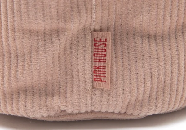 ピンクハウスPINK HOUSE ロゴ刺繍コーデュロイショルダーバッグ ピンクベージュ K-100585_005