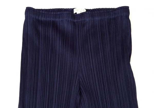 プリーツプリーズPLEATS PLEASE プリーツ裾フリンジパンツ 青紫3 K-100659_002