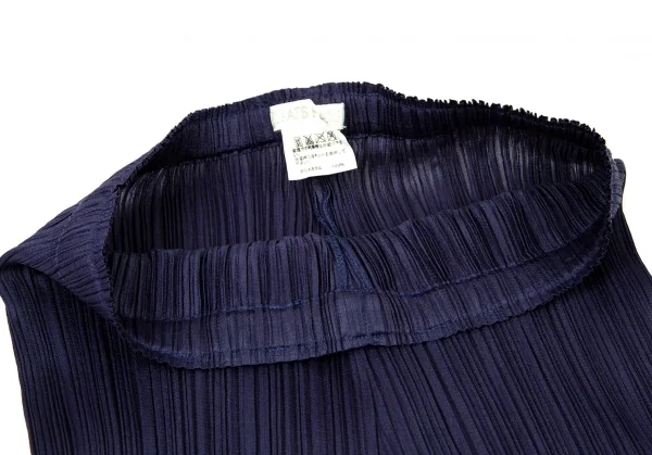 プリーツプリーズPLEATS PLEASE プリーツ裾フリンジパンツ 青紫3 K-100659_003