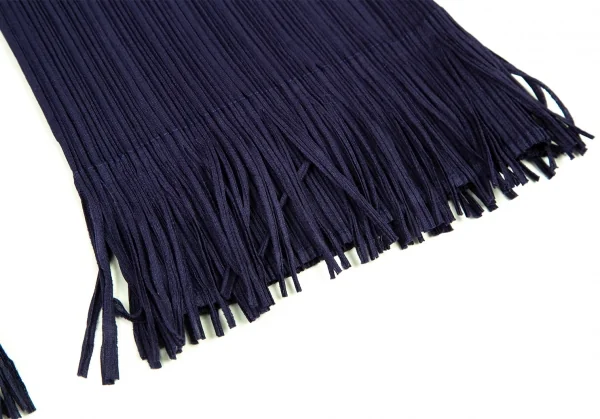 プリーツプリーズPLEATS PLEASE プリーツ裾フリンジパンツ 青紫3 K-100659_005