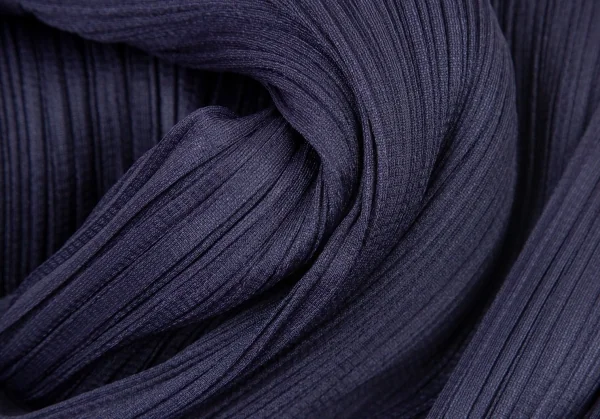 プリーツプリーズPLEATS PLEASE プリーツ裾フリンジパンツ 青紫3 K-100659_009