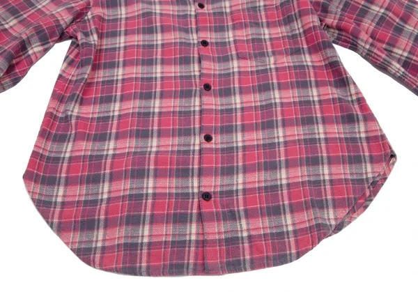 リミフゥLIMI feu ピリングコットン袖ロールアップチェックシャツ ピンクS K-100684_010