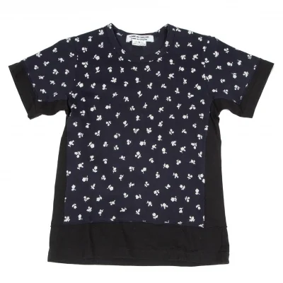 コムコム コムデギャルソンCOMME des GARCONS 小花柄プリント切替Tシャツ