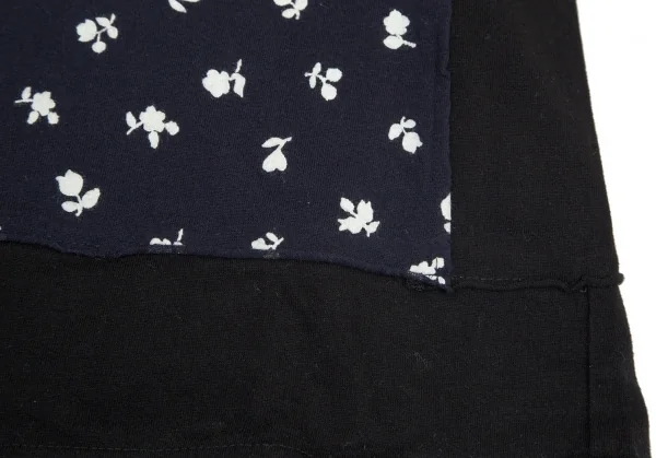 コムコム コムデギャルソンCOMME des GARCONS 小花柄プリント切替Tシャツ 紺黒S K-100694_006