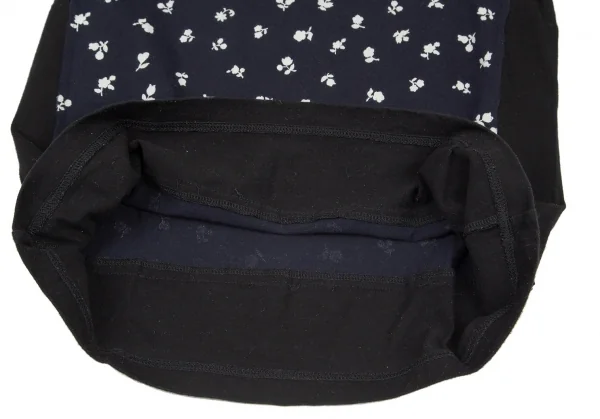 コムコム コムデギャルソンCOMME des GARCONS 小花柄プリント切替Tシャツ 紺黒S K-100694_007