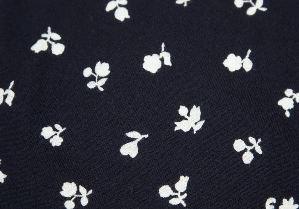 コムコム コムデギャルソンCOMME des GARCONS 小花柄プリント切替Tシャツ 紺黒S K-100694_009